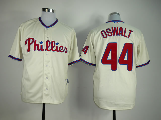 Men Philadelphia Phillies 44 Oswalt Cream MLB Jerseys